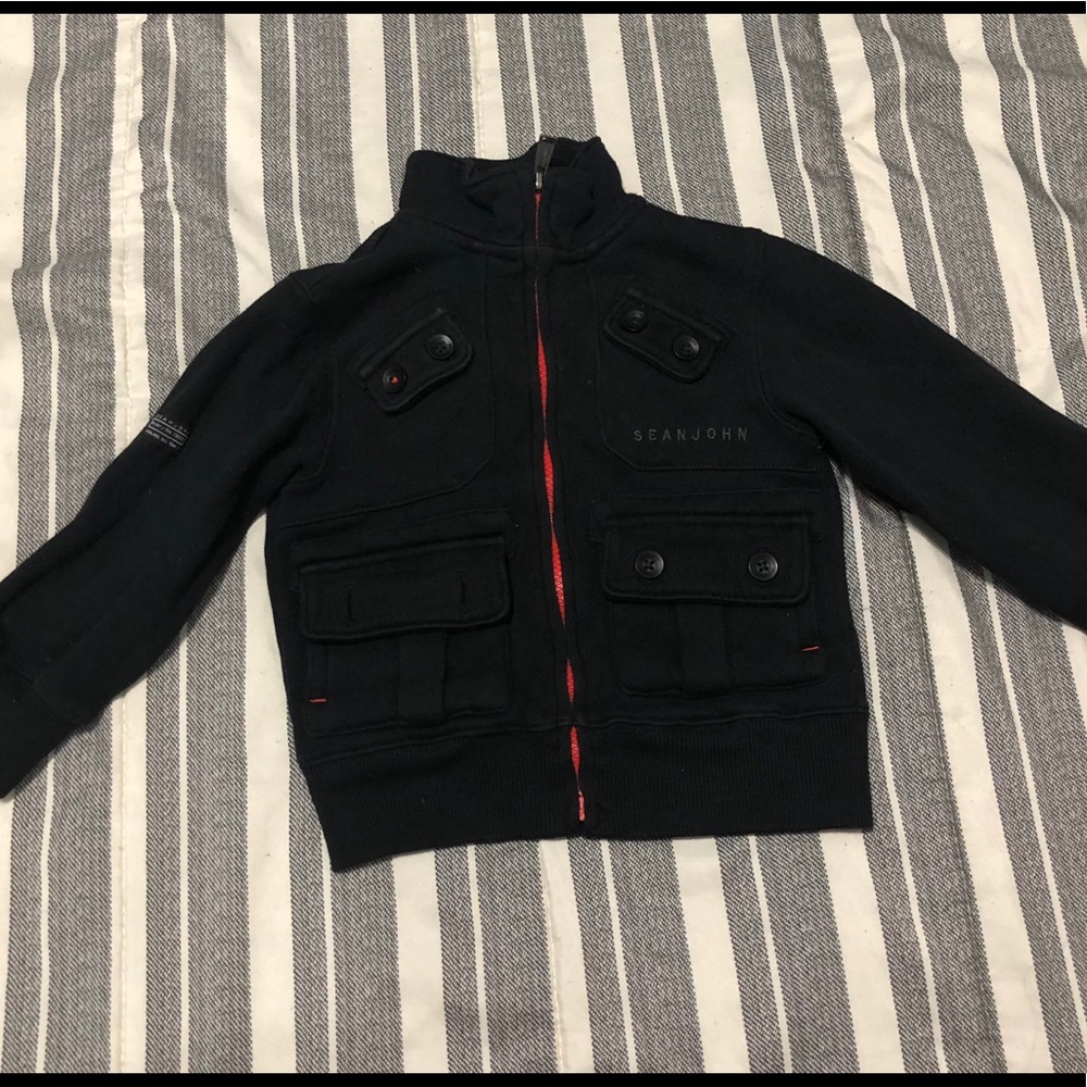 Sean John Black with Red Zippers Sweater Size 2T